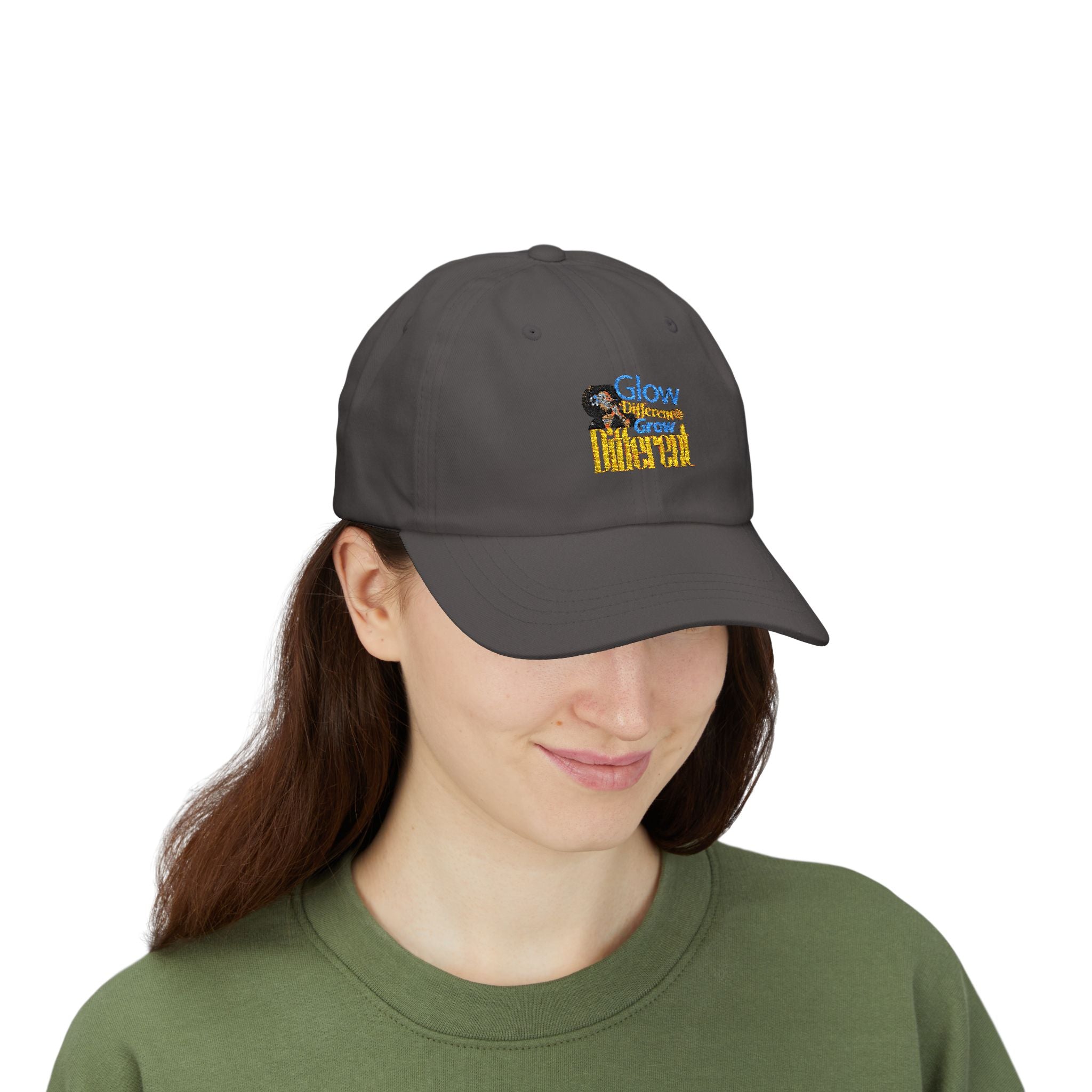 Glow Different Dad Hat, Adjustable White Cap, Unisex Cotton Baseball Cap, Everyday Casual Headwear, The Ameya Taylor Experience